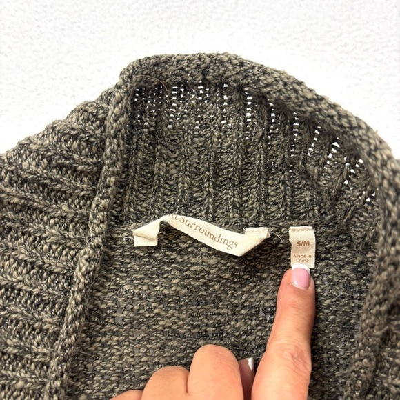 Soft Surroundings Brown Heather Cotton Cape Marled Single Button Cardigan (S/M) - Picture 12 of 15